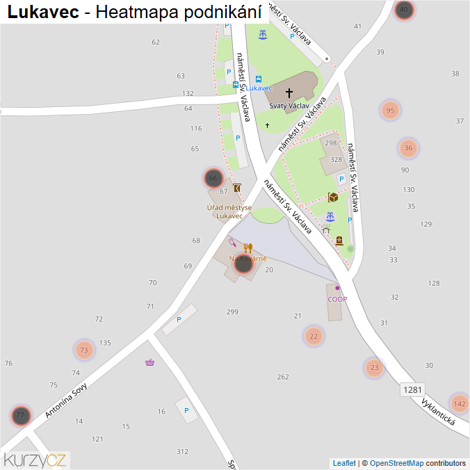Mapa Lukavec - Firmy v obci.
