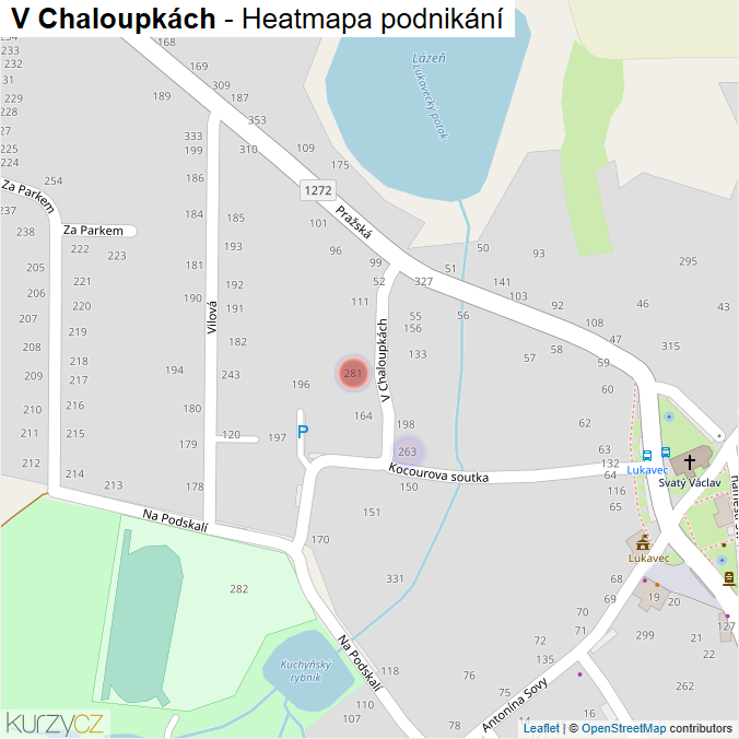 Mapa V Chaloupkách - Firmy v ulici.