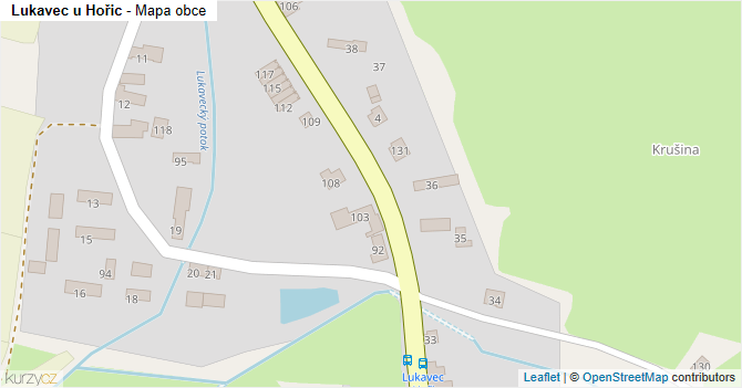 Lukavec u Hořic - mapa obce
