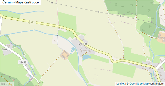 Černín - mapa části obce