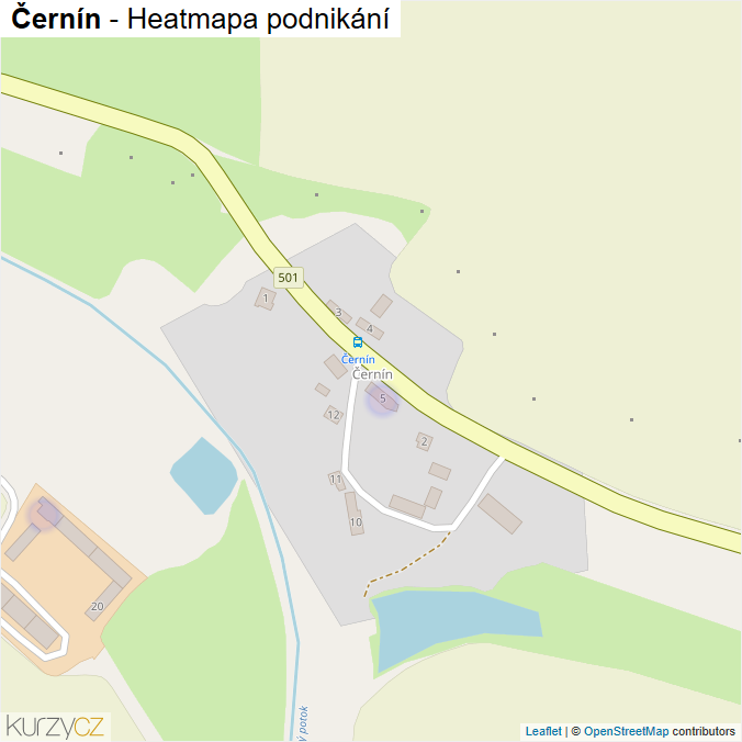 Mapa Černín - Firmy v části obce.