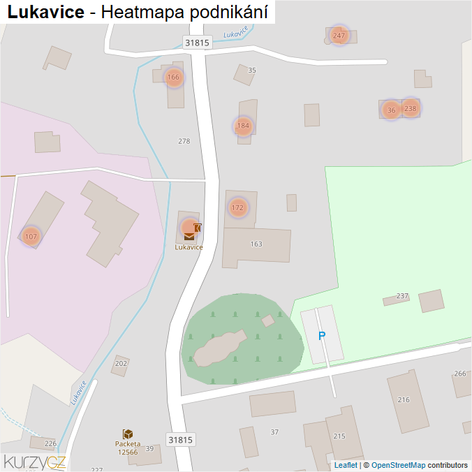 Mapa Lukavice - Firmy v obci.