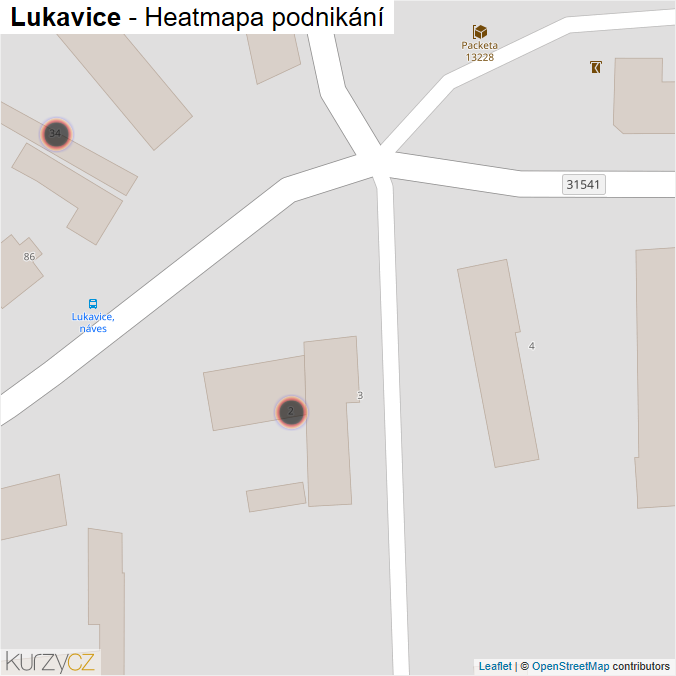 Mapa Lukavice - Firmy v obci.