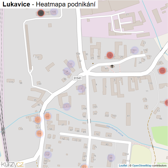 Mapa Lukavice - Firmy v části obce.