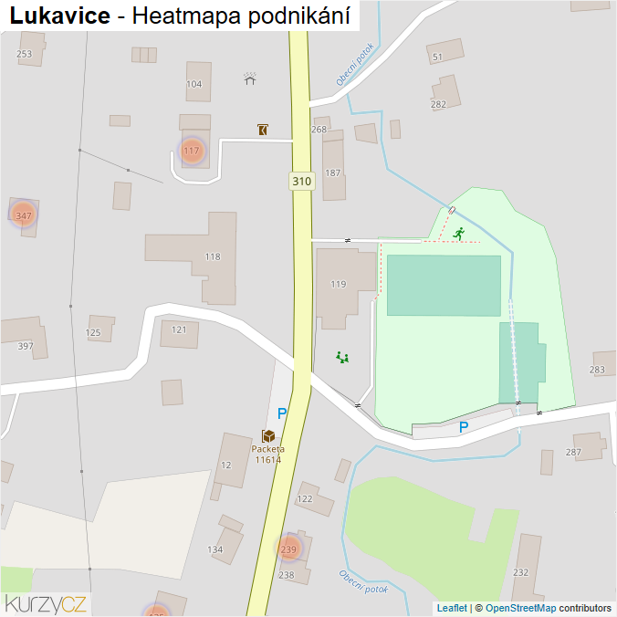 Mapa Lukavice - Firmy v obci.