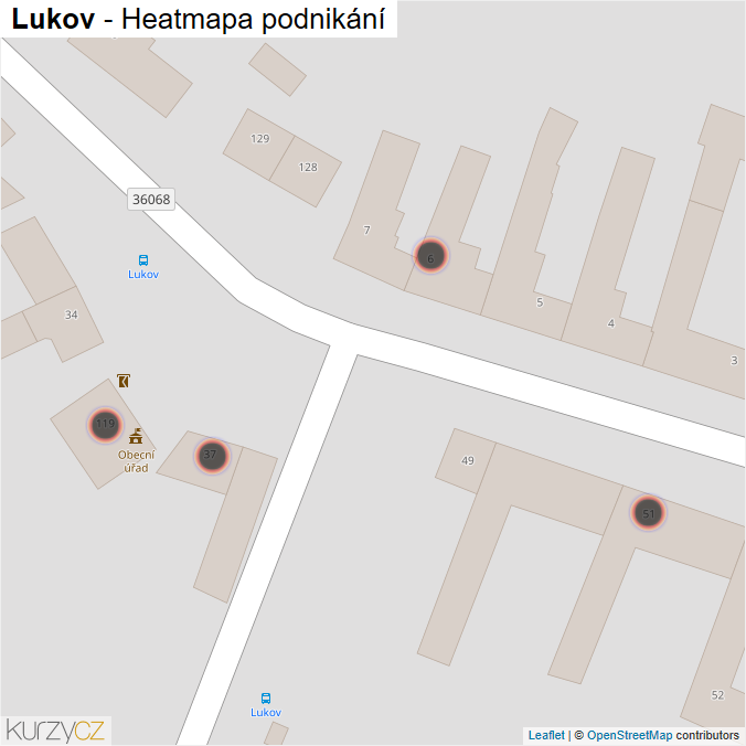 Mapa Lukov - Firmy v obci.