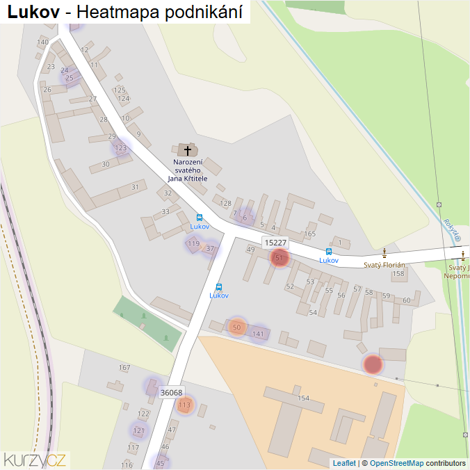 Mapa Lukov - Firmy v části obce.