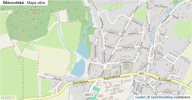 Bělovodská - mapa ulice