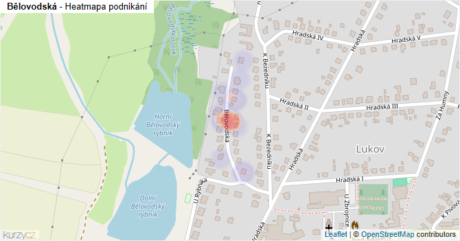 Bělovodská - mapa podnikání