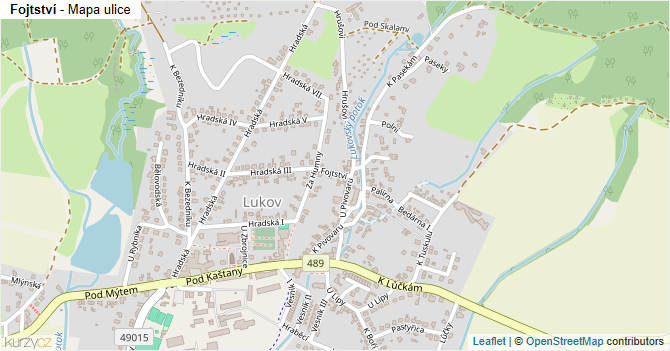 Fojtství - mapa ulice
