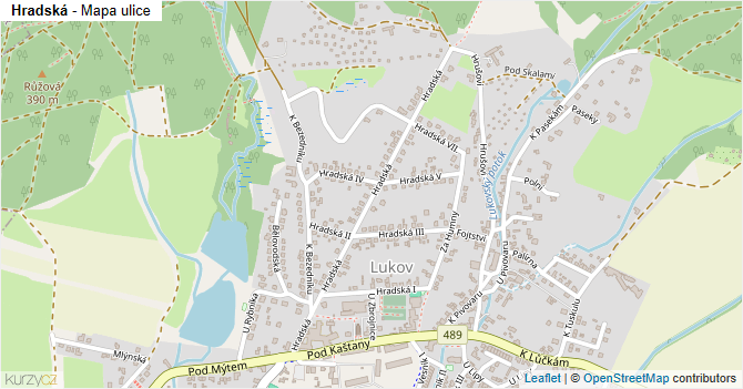 Hradská - mapa ulice