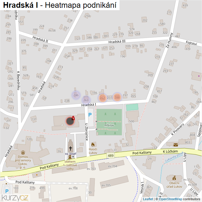Mapa Hradská I - Firmy v ulici.