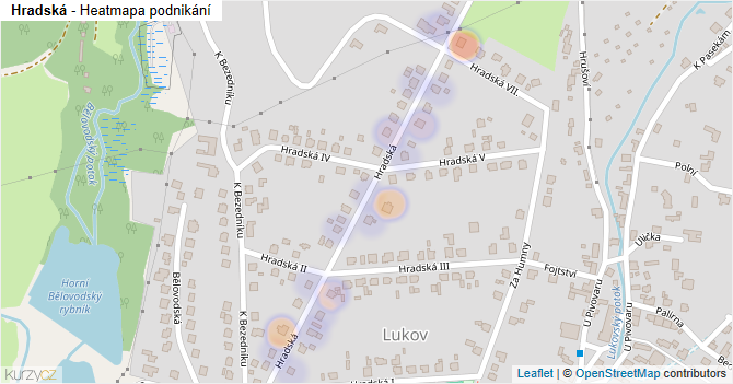 Hradská - mapa podnikání
