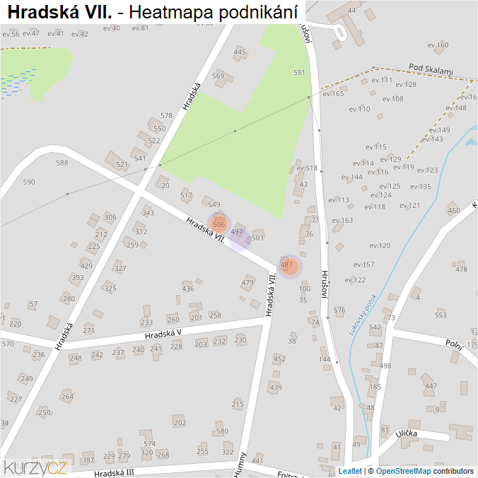Mapa Hradská VII. - Firmy v ulici.