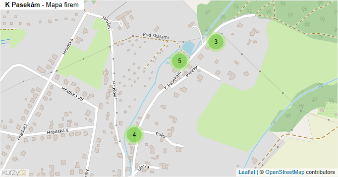 K Pasekám - mapa firem