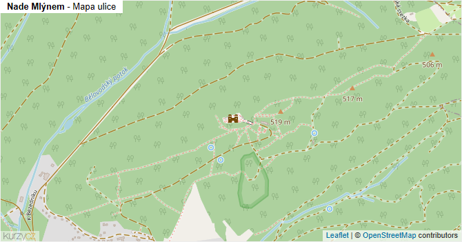 Nade Mlýnem - mapa ulice
