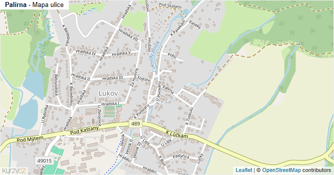 Palírna - mapa ulice
