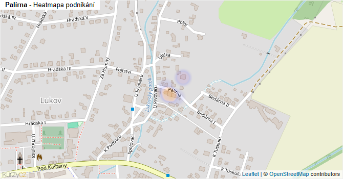 Palírna - mapa podnikání