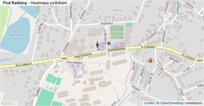 Pod Kaštany - mapa podnikání