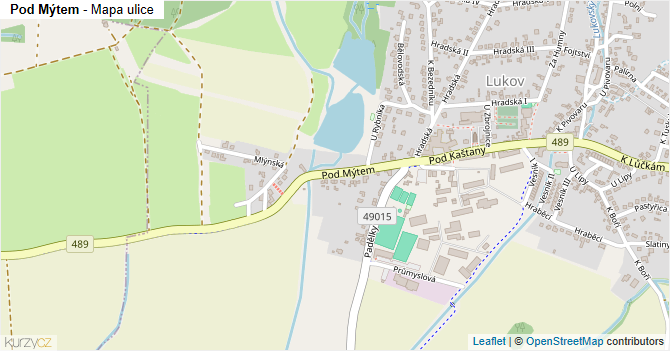 Pod Mýtem - mapa ulice