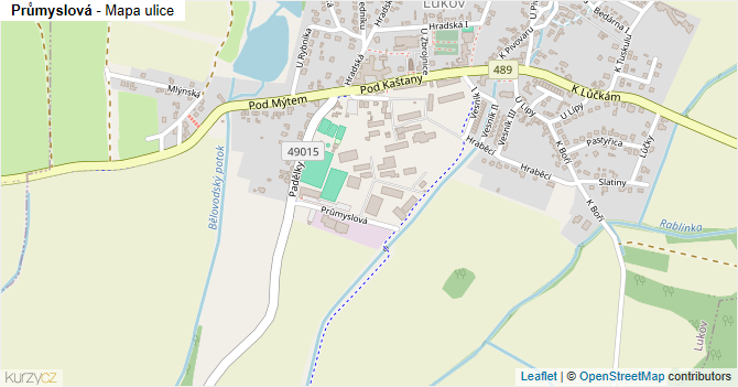 Průmyslová - mapa ulice