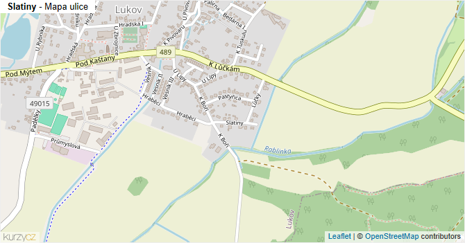 Slatiny - mapa ulice
