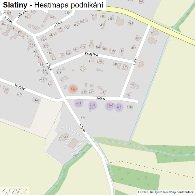 Mapa Slatiny - Firmy v ulici.