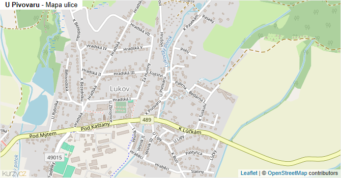 U Pivovaru - mapa ulice