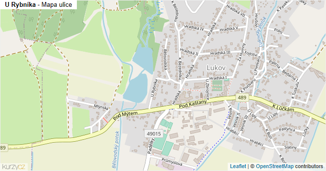 U Rybníka - mapa ulice