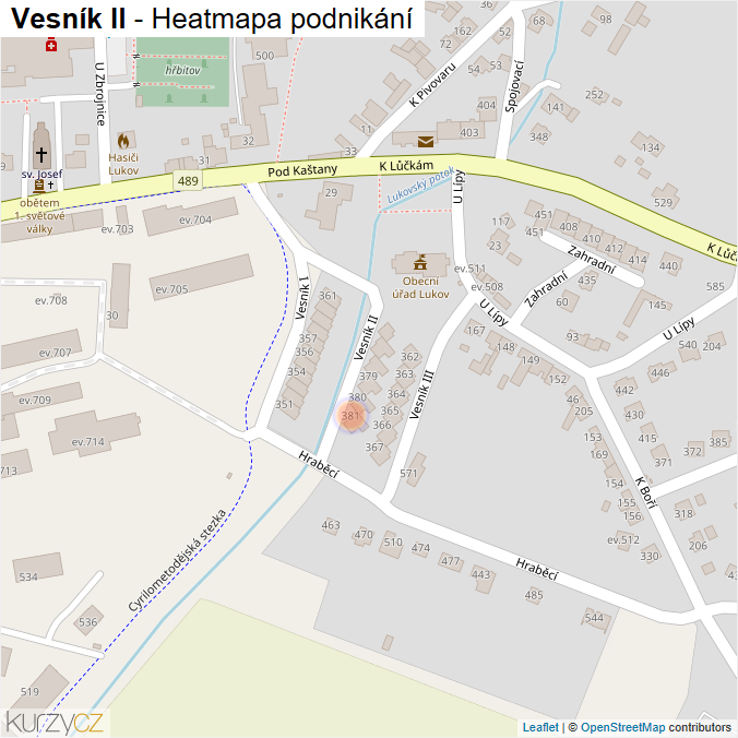 Mapa Vesník II - Firmy v ulici.