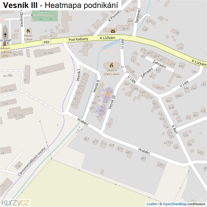 Mapa Vesník III - Firmy v ulici.