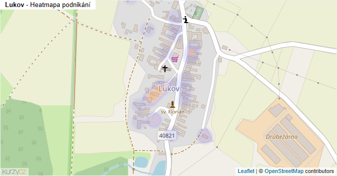 Lukov - mapa podnikání