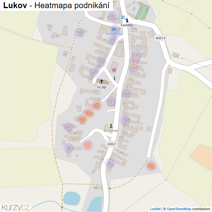 Mapa Lukov - Firmy v části obce.