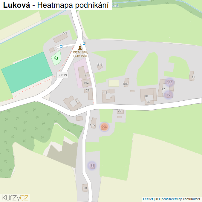 Mapa Luková - Firmy v části obce.