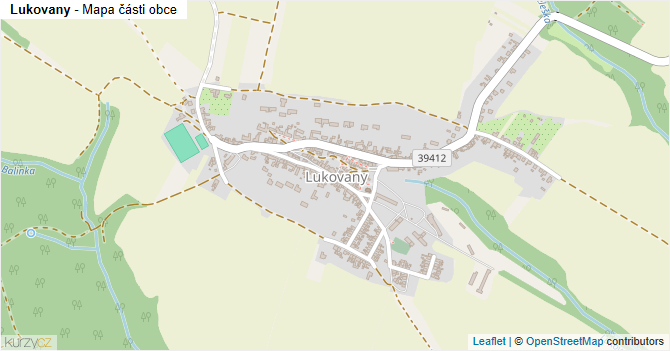 Lukovany - mapa části obce