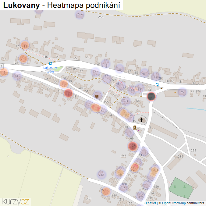 Mapa Lukovany - Firmy v části obce.