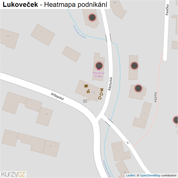 Mapa Lukoveček - Firmy v obci.