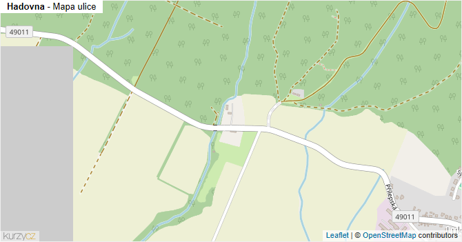 Hadovna - mapa ulice