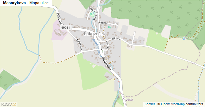Masarykova - mapa ulice