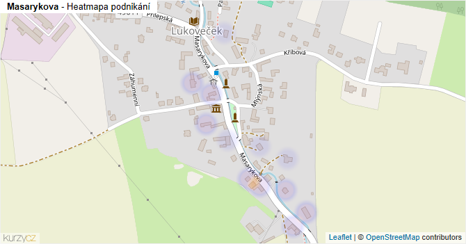 Masarykova - mapa podnikání