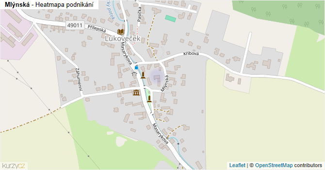 Mlýnská - mapa podnikání