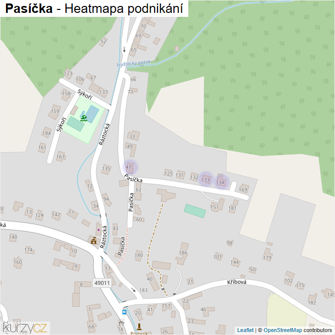 Mapa Pasíčka - Firmy v ulici.