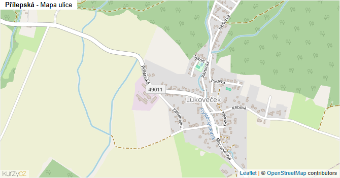 Přílepská - mapa ulice