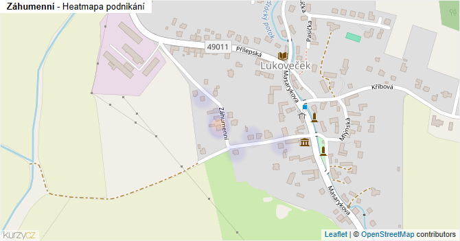 Záhumenní - mapa podnikání