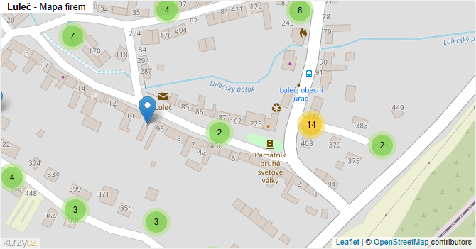 Luleč - mapa firem