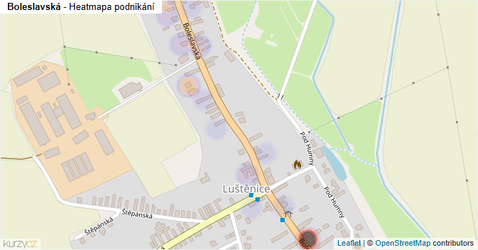 Boleslavská - mapa podnikání