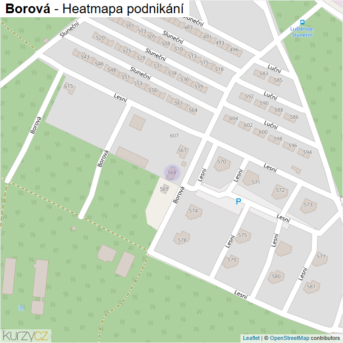 Mapa Borová - Firmy v ulici.