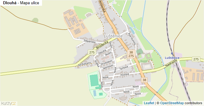 Dlouhá - mapa ulice