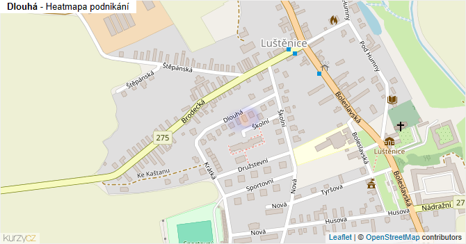 Dlouhá - mapa podnikání