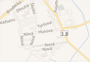 Husova v obci Luštěnice - mapa ulice